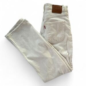 Levi's Ribcage Straight Jeans Women's W26 L29 White High Rise Straight Leg Denim